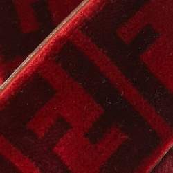 Pre Owned Fendi Red/Black Zucca Velvet Shoulder Bag Strap