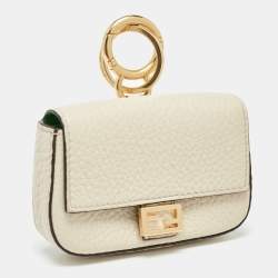 مملوكة مسبقًا Fendi Beige Leather Nano Baguette Bag Charm 