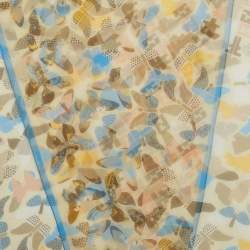 Fendi Multicolor Zucca and Butterfly Print Silk Scarf