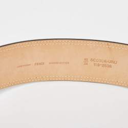 Pre Owned Fendi Black Patent Leather Wide Buckle Belt 90 CM