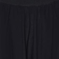 Pre Owned Fendi Black Silk Contrast Trimmed Joggers M