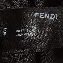 Fendi Grey Logo Monogram Printed Silk Mini Skirt M