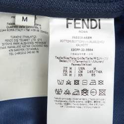 Pre Owned Fendi Blue Satin Parachute Trackpants M