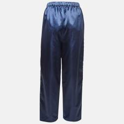 Pre Owned Fendi Blue Satin Parachute Trackpants M