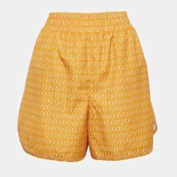 Fendi Yellow FF Print Synthetic Gym Shorts L