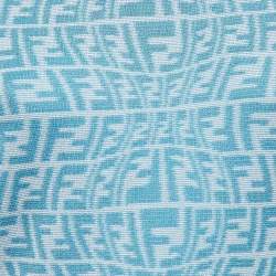 Fendi X Sarah Coleman Blue FF Vertigo Jacquard Knit Bodycon Dress M