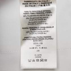 Fendi Gold/White Synthetic & Jersey Quilted Down Hoodie Jacket M