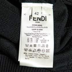 Pre Owned Fendi Black Monogram Jacquard Knit Pullover Jumper M