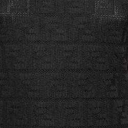Pre Owned Fendi Black Monogram Jacquard Knit Pullover Jumper M