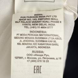 Fendi X Fila White Fendi Mania Print Silk Pleated Midi Skirt M