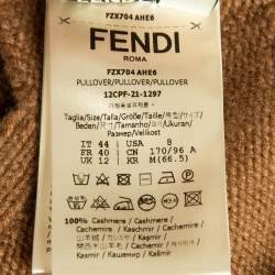 مملوكة مسبقًا Fendi Brown Cashmere Knit Bralette Top M 