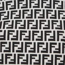مملوكة مسبقًا Fendi Monochrome Zucca Jacquard Knit Crop Sweatshirt L