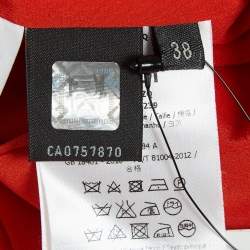 Pre Owned Fendi Orange Crepe V-Neck Pleated Midi Dress S