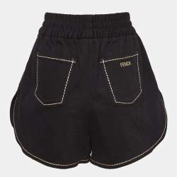 Fendi Black Contrast Stitch Denim Shorts M