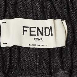 Fendi Black Contrast Stitch Denim Shorts M