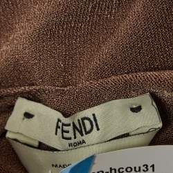 Fendi Brown Stretch Knit Mini Slip Dress M