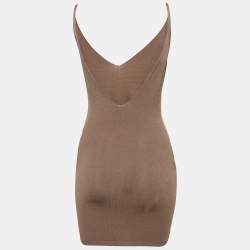 Fendi Brown Stretch Knit Mini Slip Dress M