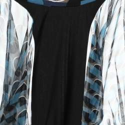 مملوكة مسبقًا Fendi Blue Printed Silk Cut-Out Maxi Dress M