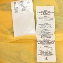 Pre Owned Fendi Yellow Silk Jacquard Birds of Paradise Flower Midi Skirt L