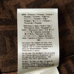 مملوكة مسبقًا Fendi Brown Zucca Jacquard Knit Crew Neck Top S