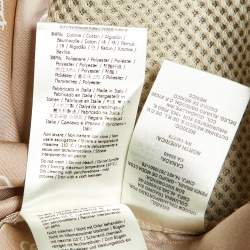 Pre Owned Fendi Beige Calligraphy Print Silk Belted Collar Detail Blouse S