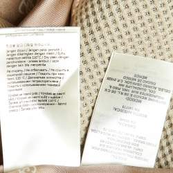 Pre Owned Fendi Beige Calligraphy Print Silk Belted Collar Detail Blouse S