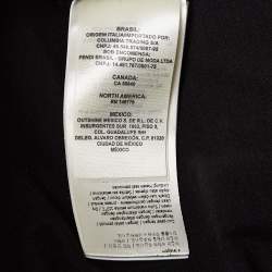 Pre Owned Fendi Black Logo Sequin Embellished Cotton Knit Tape Detail Top XS