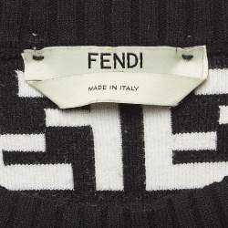 Fendi Grey Zucca Intarsia Stretch Knit Pullover M