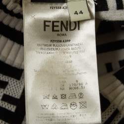 Fendi Grey Zucca Intarsia Stretch Knit Pullover M