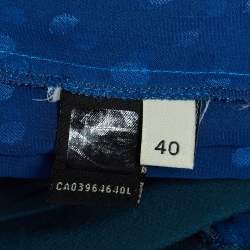 Fendi Blue/Green Textured Crepe Halter Neck Top S