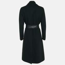 Fendi Black Cashmere Belted Long Coat S