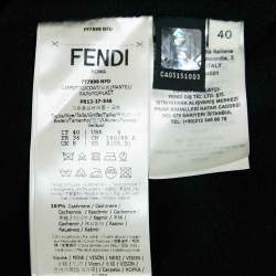 Fendi Black Cashmere Belted Long Coat S