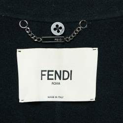 Fendi Black Cashmere Belted Long Coat S