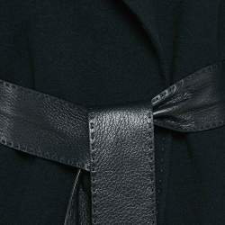 Fendi Black Cashmere Belted Long Coat S