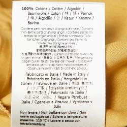 Pre Owned Fendi Mustard Yellow Cotton Button Front Belted Midi Dress S