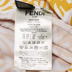 Fendi Yellow FF Vertigo Print Jersey Active Wear Set S