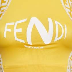 Fendi Yellow FF Vertigo Print Jersey Active Wear Set S