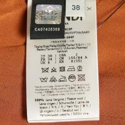 Pre Owned Fendi Brown Fleece Wool Zip-Up Jacket S