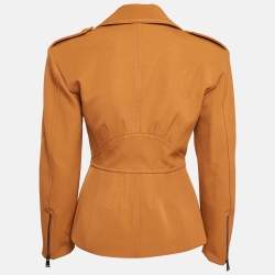 Pre Owned Fendi Brown Fleece Wool Zip-Up Jacket S