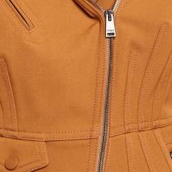 Pre Owned Fendi Brown Fleece Wool Zip-Up Jacket S
