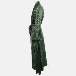 مملوكة مسبقًا Fendi Emerald Green Printed Silk Midi Dress S