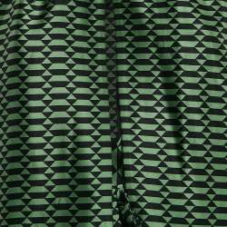 مملوكة مسبقًا Fendi Emerald Green Printed Silk Midi Dress S