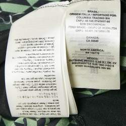 مملوكة مسبقًا Fendi Emerald Green Printed Silk Midi Dress S