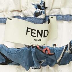 Fendi Blue/White Astrology Print Silk Shorts S