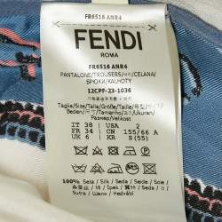 Fendi Blue/White Astrology Print Silk Shorts S