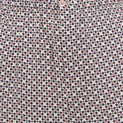 Fendi Pink/ Blue Printed Silk Straight Leg Trousers M