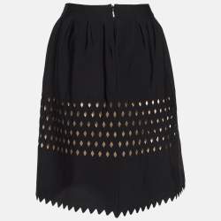 Fendi Black Jersey Cutout Detail Mini Skirt L