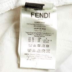 Fendi Off White Monogram Print Denim High Rise Jeans M Waist 27"