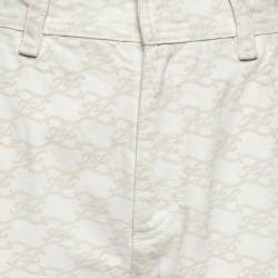 Fendi Off White Monogram Print Denim High Rise Jeans M Waist 27"