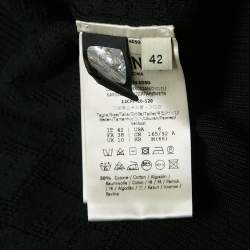 مملوكة مسبقًا Fendi Black Zucca Jacquard Stretch Knit Button Front Cardigan M